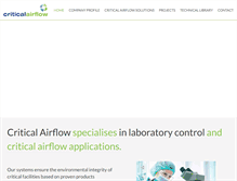 Tablet Screenshot of criticalairflow.com